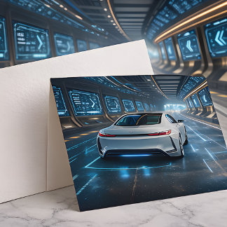 High-Tech Automotive Print | Modern Sci-Fi Car  Card