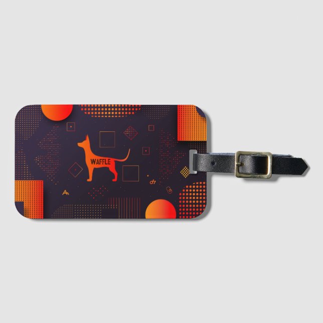 High Tech Customisable Dog Luggage Tag (Front Horizontal)