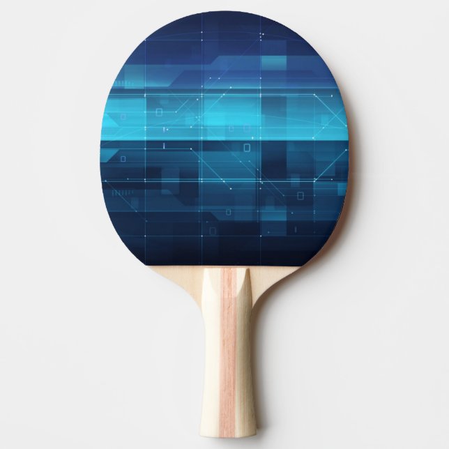High tech digital background ping pong paddle (Front)