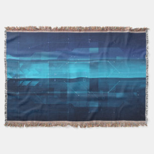 High tech digital background throw blanket