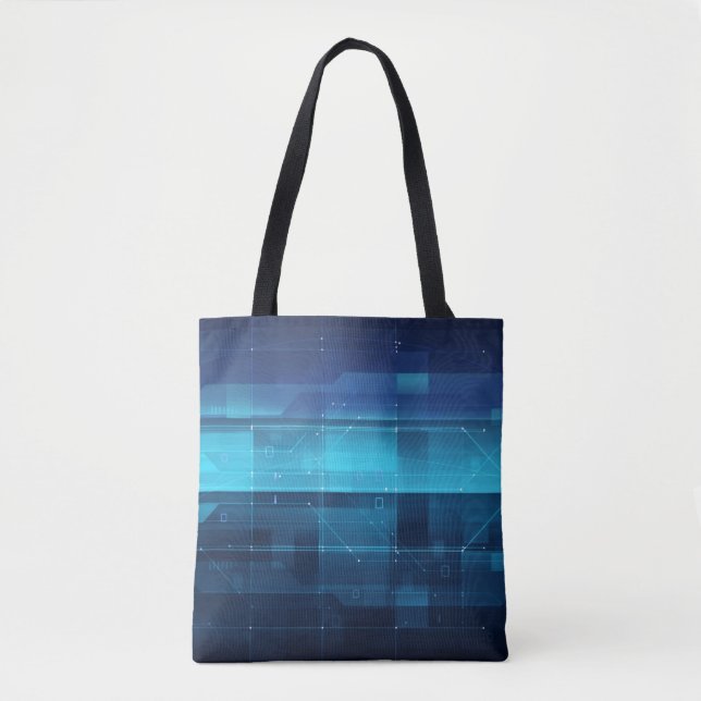 High tech digital background tote bag (Front)