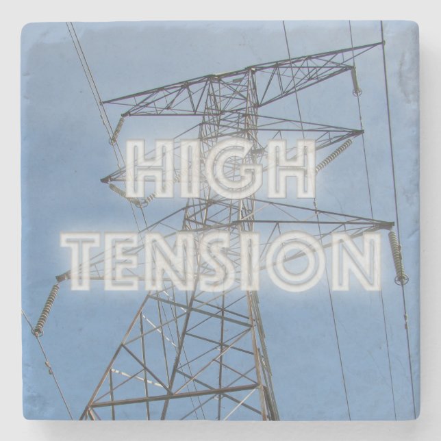 High Tension Tower Stone Coaster (Front)