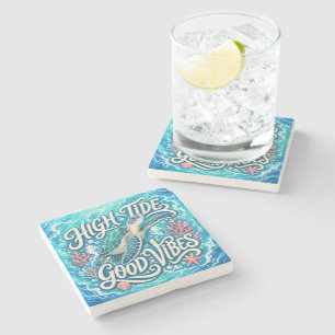 High Tide Good Vibes Stone Coaster