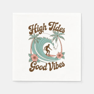 High Tides, Good Vibes – Surfing Ocean Adventure Napkin