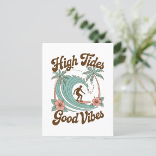 High Tides, Good Vibes – Surfing Ocean Adventure Postcard