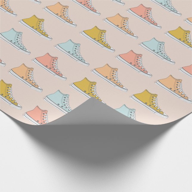High-top sneakers shoes design wrapping paper (Corner)