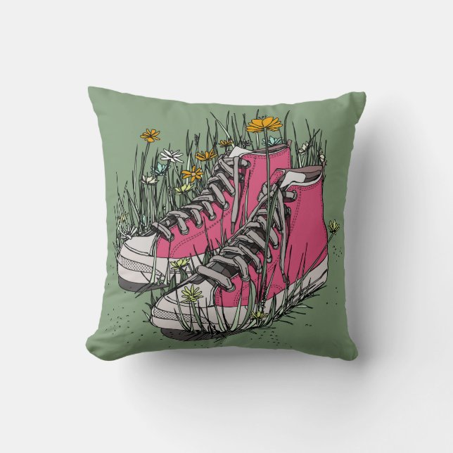 High Top Vintage Sneakers Cushion (Front)