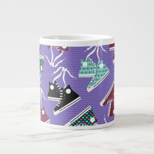 High Tops  Fun Colourful Sneaker Art Pattern Large Coffee Mug