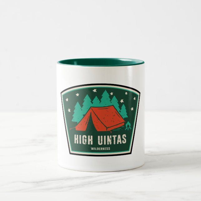 High Uintas Wilderness Utah Camping Two-Tone Coffee Mug (Center)