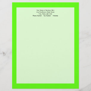 High Visibility Neon Green Custom Letterhead
