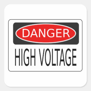 High voltage danger square sticker