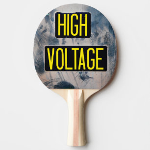 High Voltage Warning Sign - FUNNY Ping Pong Paddle