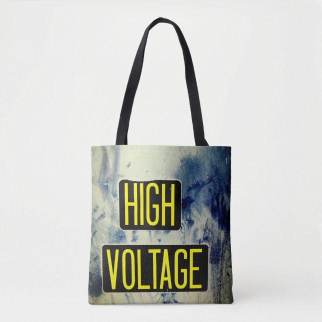 High Voltage Warning Sign - FUNNY Tote Bag (Front)