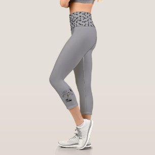 High-Waist Fascinating Feline Athletic-SG Capri Leggings
