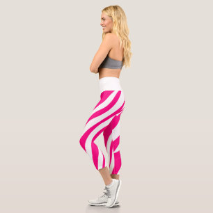 High Waisted Capri Hot Pink Leopard