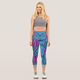 High Waisted Capris, A trendy multicolor design Ca Capri Leggings