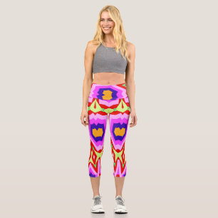 High Waisted Capris, A trendy multicolor design Ca Capri Leggings