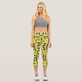 High Waisted Capris, A trendy multicolor design Ca Capri Leggings
