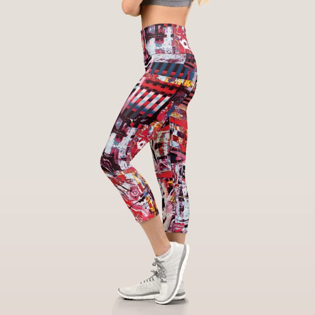 High Waisted Capris – Fragmented Pulse (Left)