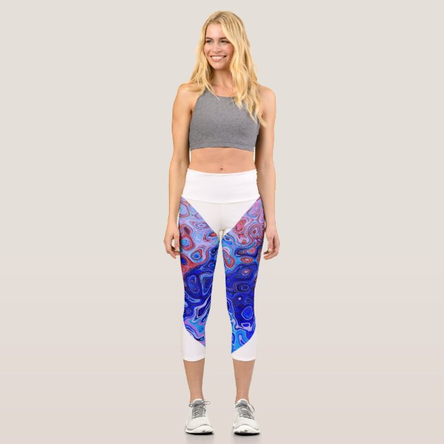 high waisted capris Leggings (Front)