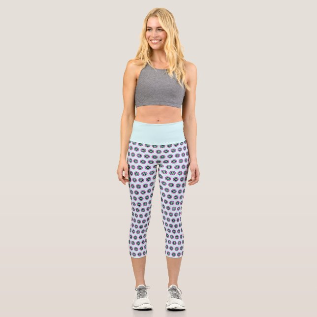 High-Waisted Geometric Capris – Stylish Design (Front)