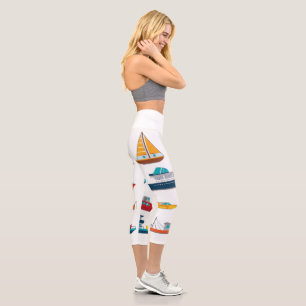 High Waisted Nautical Ships Capris