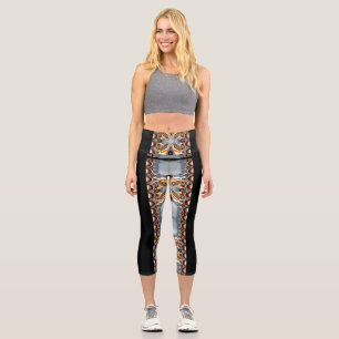 High Waisted Yoga Capri Silver Grey Maroon Capri Leggings