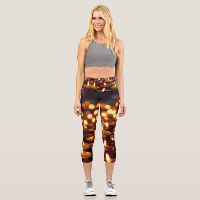 High Waisted Yoga Capris, XS (0-2) Capri Leggings (Front)