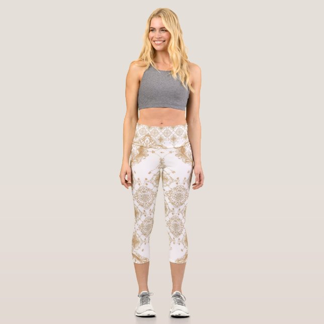 High Waisted Yoga Capris, XS (0-2) Capri Leggings (Front)
