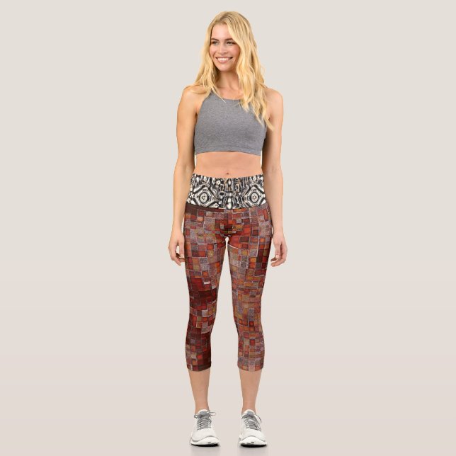 High Waisted Yoga Capris, XS (0-2) Capri Leggings (Front)
