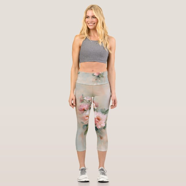 High Waisted Yoga Capris, XS (0-2) Capri Leggings (Front)