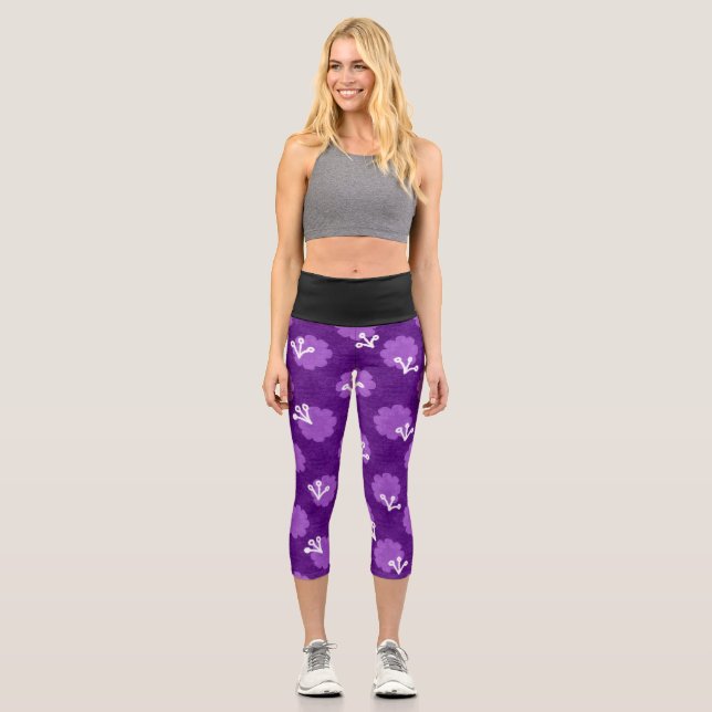 High Waisted Yoga Capris, XS (0-2) Capri Leggings (Front)