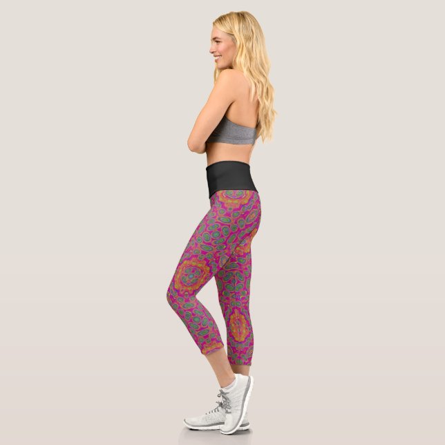 High Waisted Yoga Capris, XS (0-2) Capri Leggings (Left)