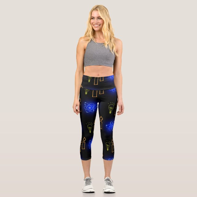High Waisted Yoga Capris, XS (0-2) Capri Leggings (Front)
