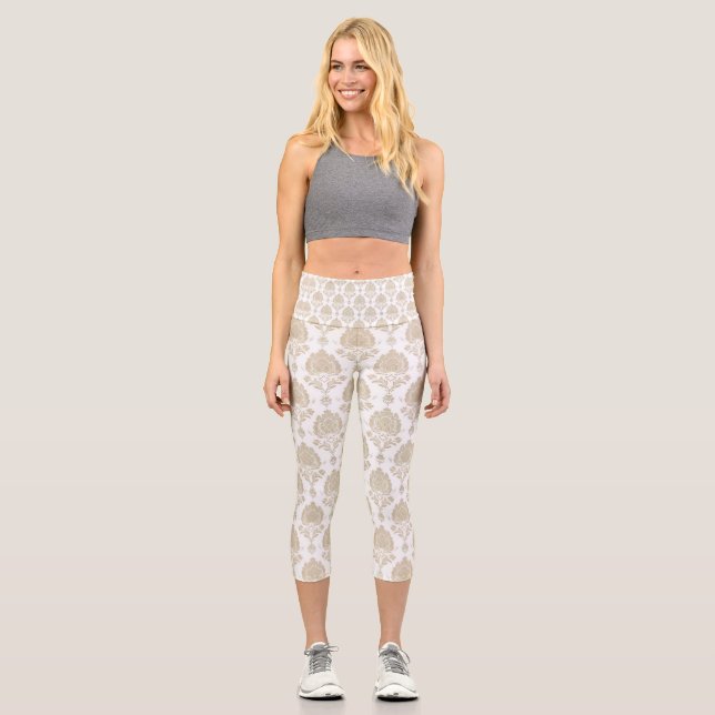 High Waisted Yoga Capris, XS (0-2) Capri Leggings (Front)