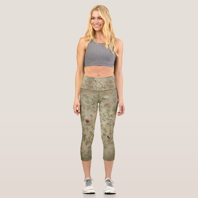 High Waisted Yoga Capris, XS (0-2) Capri Leggings (Front)