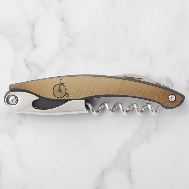 High-Wheel Antique Bicycle Rustic Corkscrew (Front)