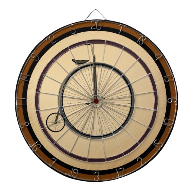 High-Wheel Antique Bicycle Rustic Regulation Dartboard (Front)