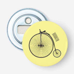 High wheel bicycle cartoon illustration bottle opener