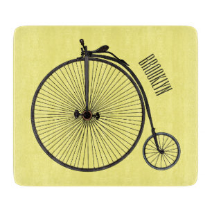 High wheel bicycle cartoon illustration cutting board