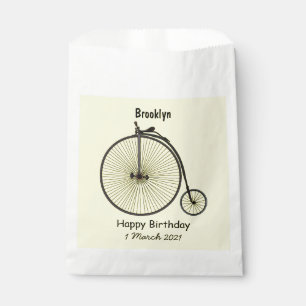 High wheel bicycle cartoon illustration favour bag