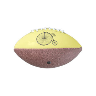 High wheel bicycle cartoon illustration football