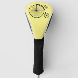 High wheel bicycle cartoon illustration golf head cover
