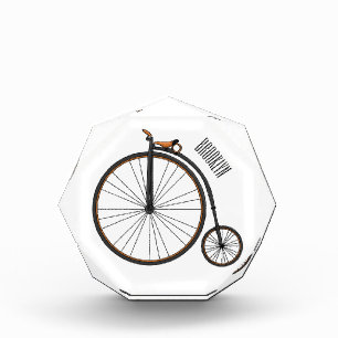 High wheel bicycle cartoon illustration photo block
