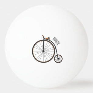 High wheel bicycle cartoon illustration ping pong ball