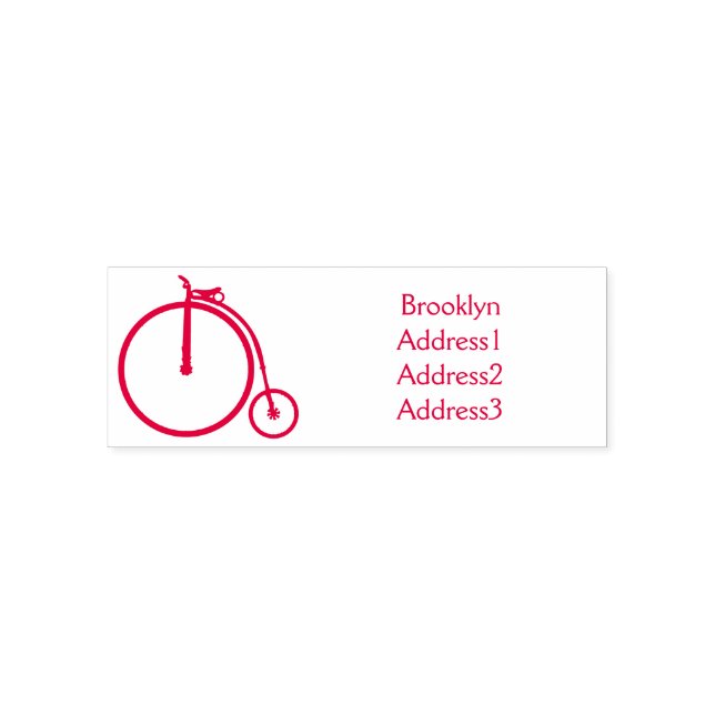 High wheel bicycle cartoon illustration  self-inking stamp (Design)