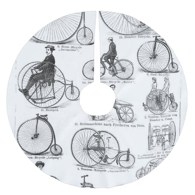 High Wheeler Bicycle Penny Farthing Brushed Polyester Tree Skirt (Front)