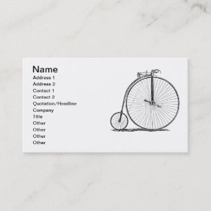 High Wheeler Bicycle Penny Farthing Business Card