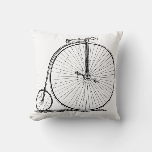 High Wheeler Bicycle Penny Farthing Cushion (Front)