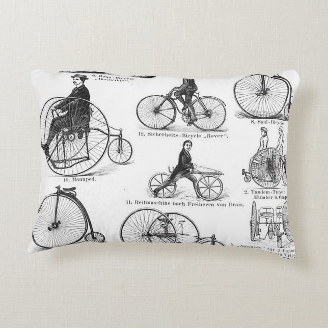 High Wheeler Bicycle Penny Farthing Decorative Cushion (Back)